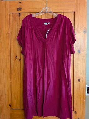 Gap Cranberry Rayon NWT Mid Length Dress-Size L